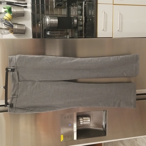 💕ANN TAYLOR💕 Curvy Trouser Pants Relaxed Straight Leg High Rise ~ Grey 10 - Picture 1 of 8